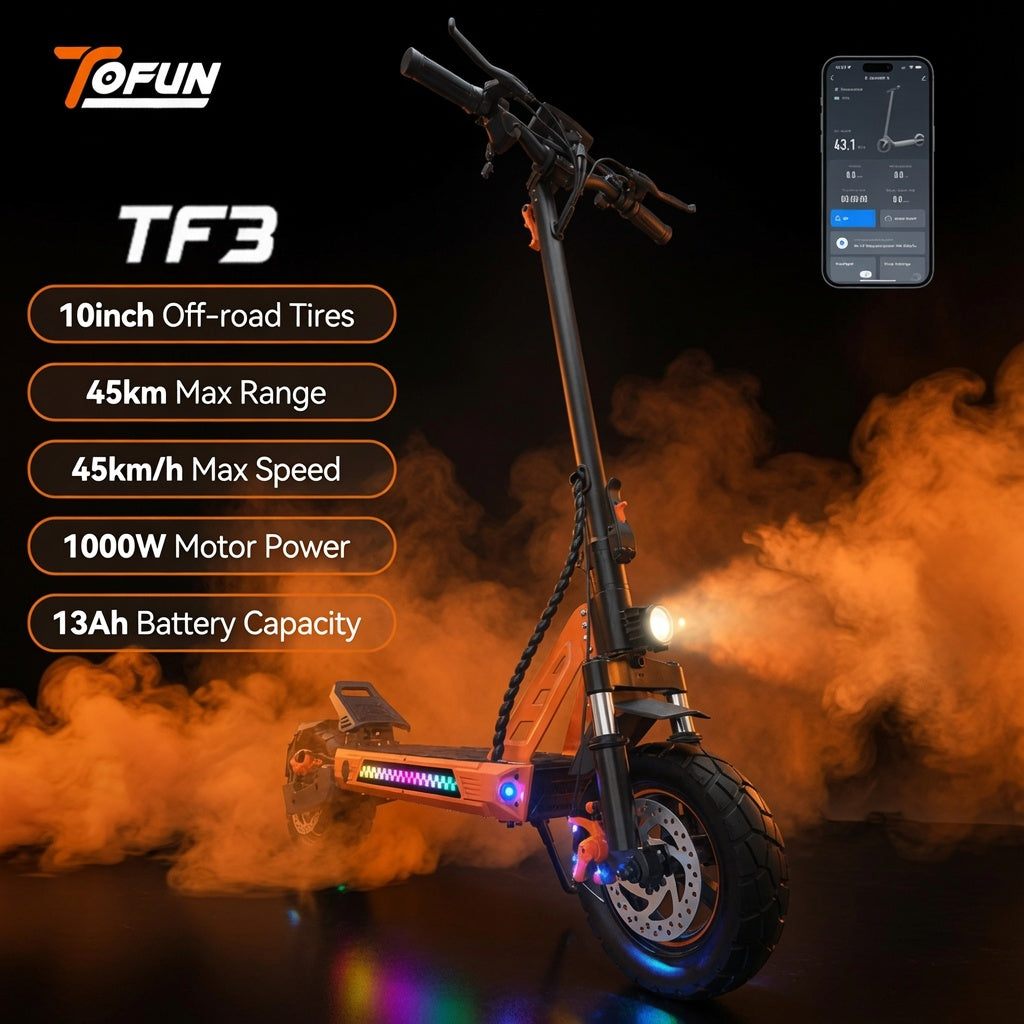 TOFUN TF3 Electric Scooter 1000W Motor 48V13Ah Battery